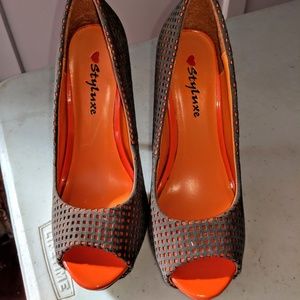 Style Lux Orange and Green High Heel (Worn Once)